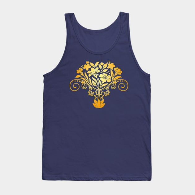 Gold Wildflower Bouquet Tank Top by MonoFishTank